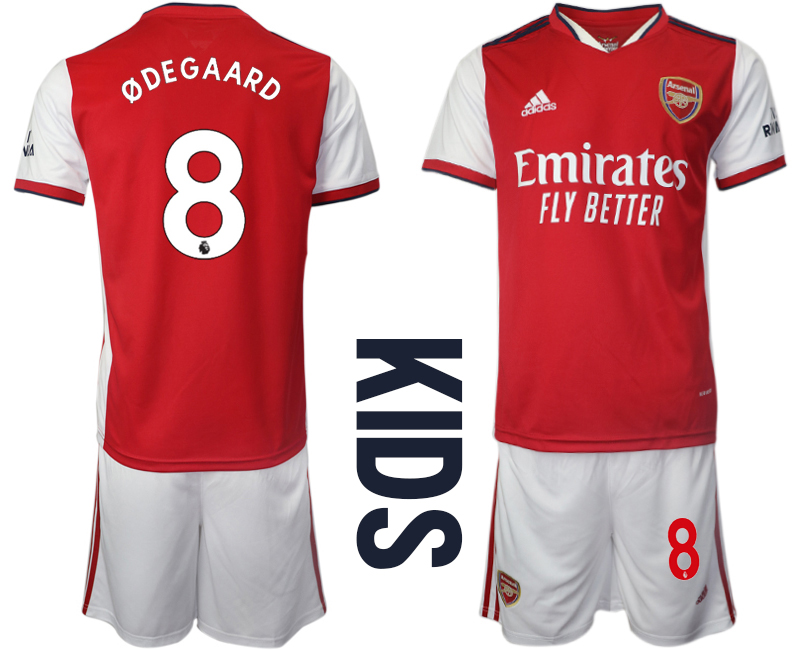 Youth 2021-2022 Club Arsenal home red #8 Soccer Jersey->youth soccer jersey->Youth Jersey
